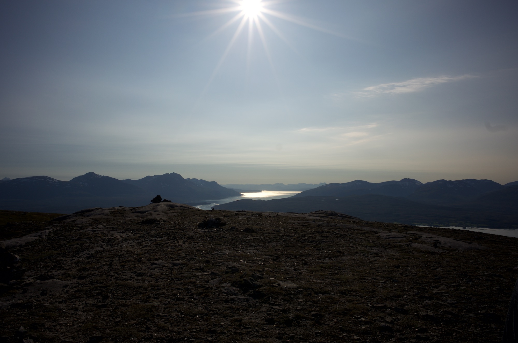 Summit views over Malangen, Kvaløja and Senja in the distance.