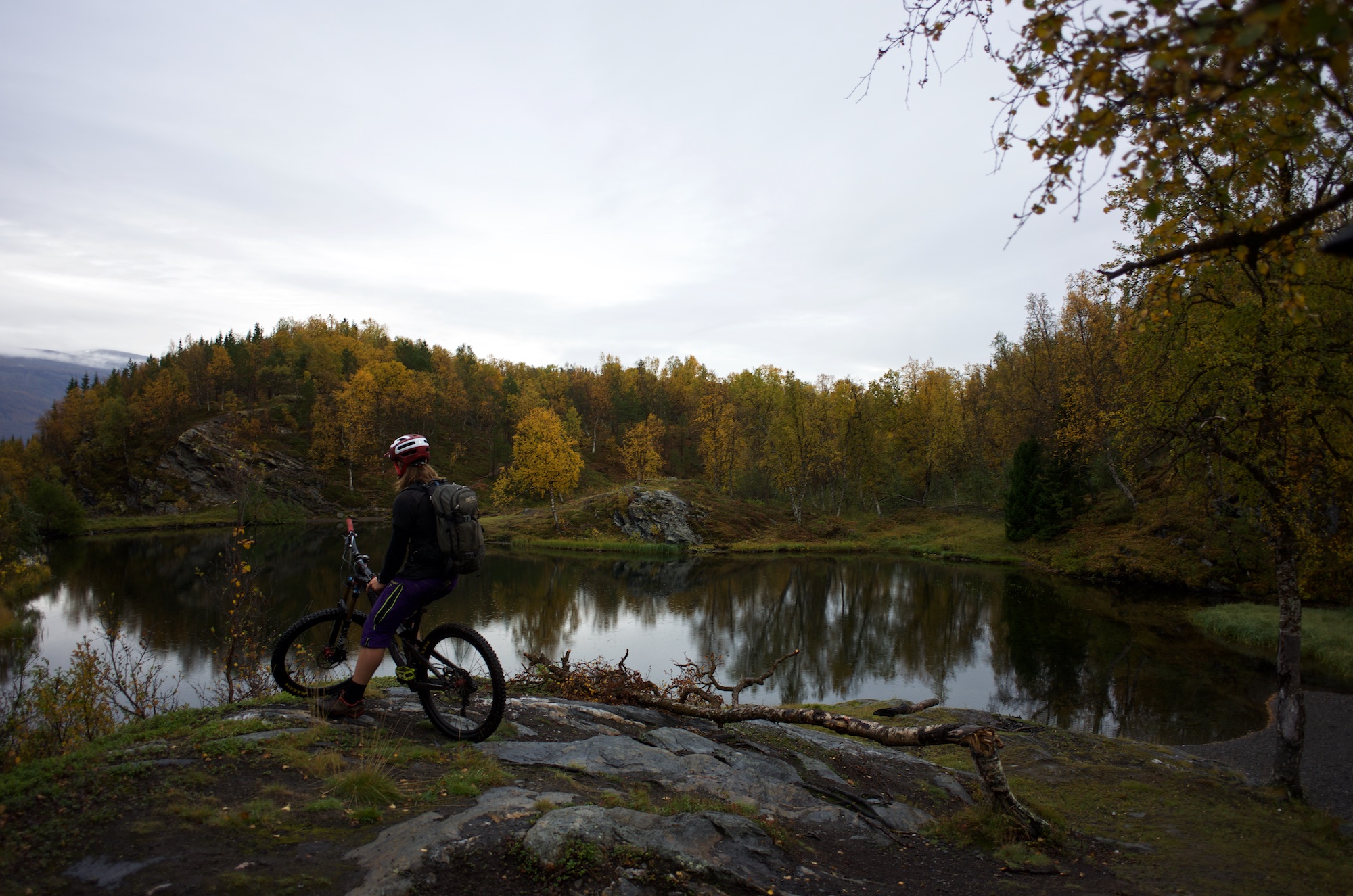 Andy takes a moment to enjoy the stillness at the end of the descent.