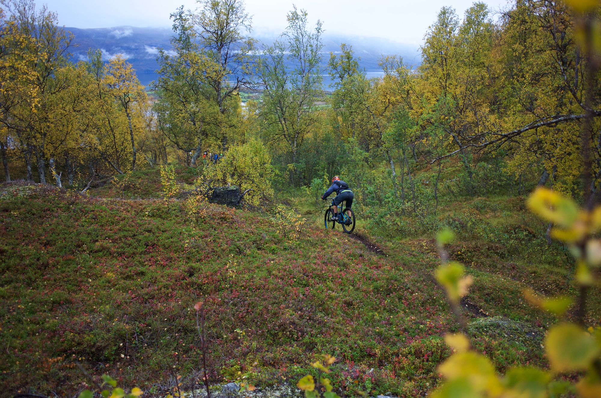 Patrik keeping it low and fast on his home trails.
