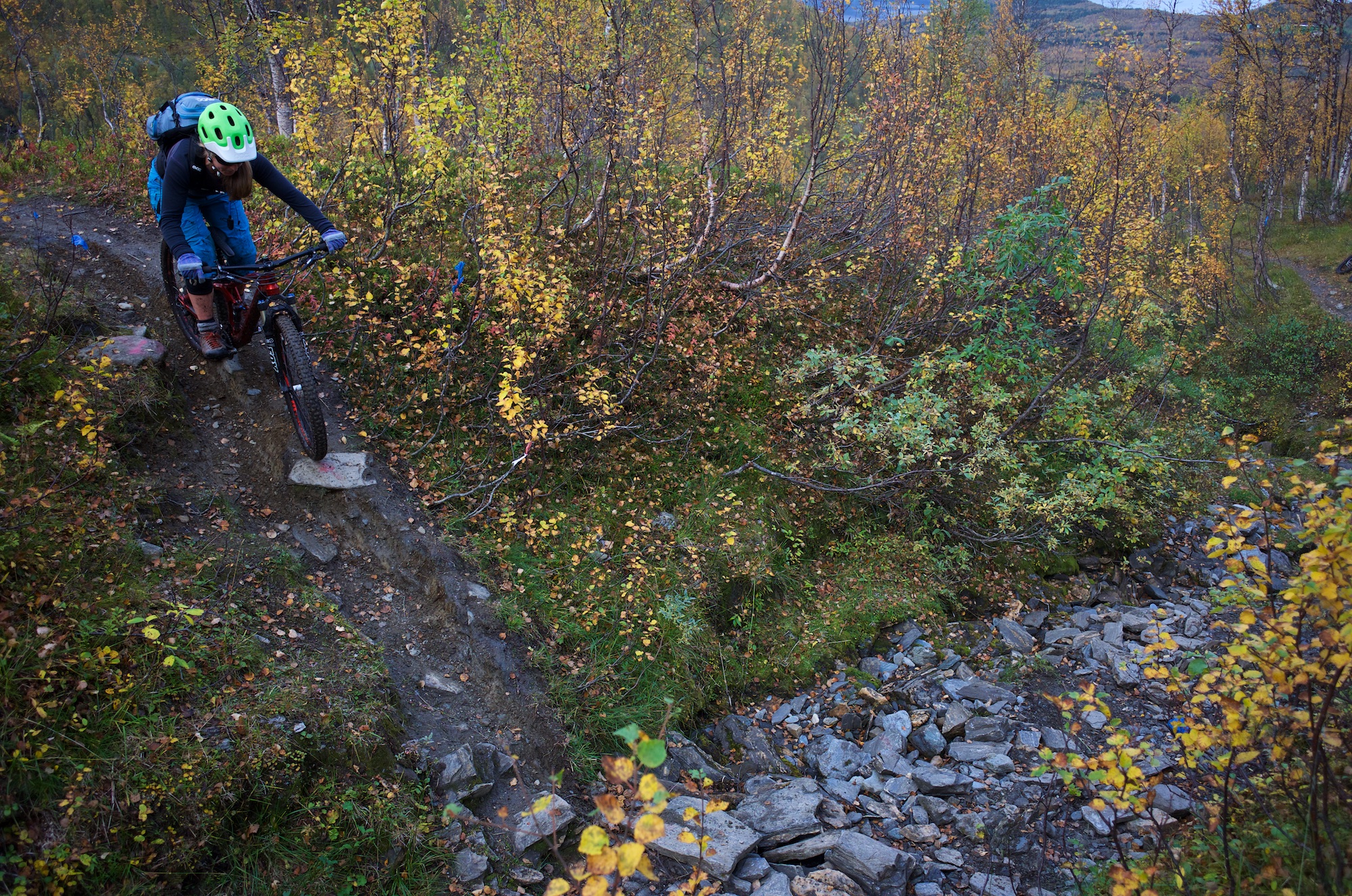 After a couple of takes, everyone got to grips with the tricky 90 degree corner/creek crossing crux.