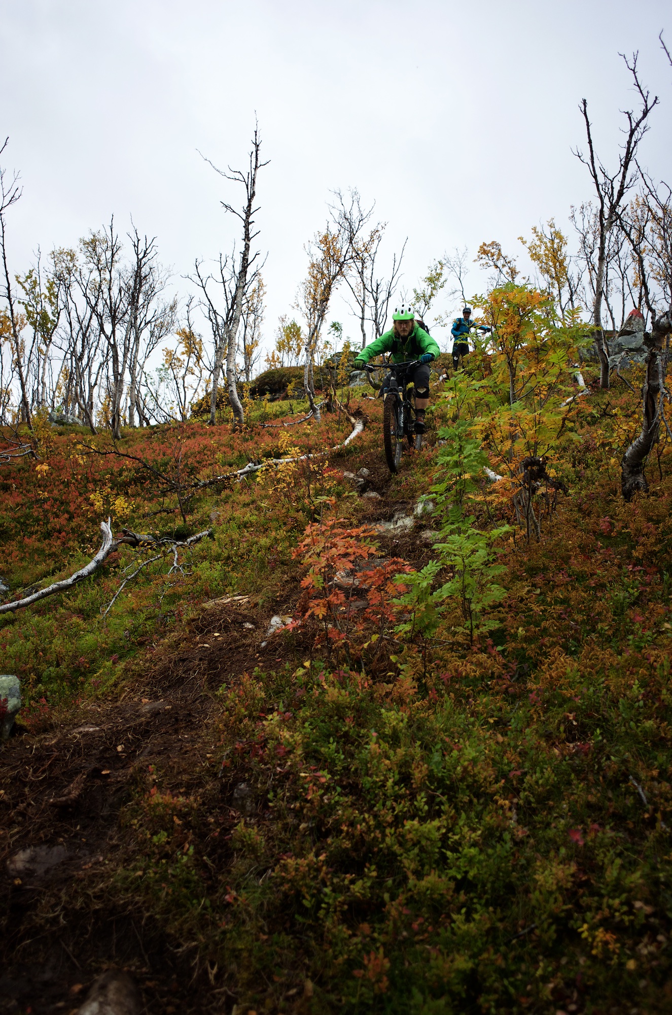 ...and some really steep bits. I think I took two tumbles on this  section and Gustav took one, after which Kenneth sensibly decided to walk.