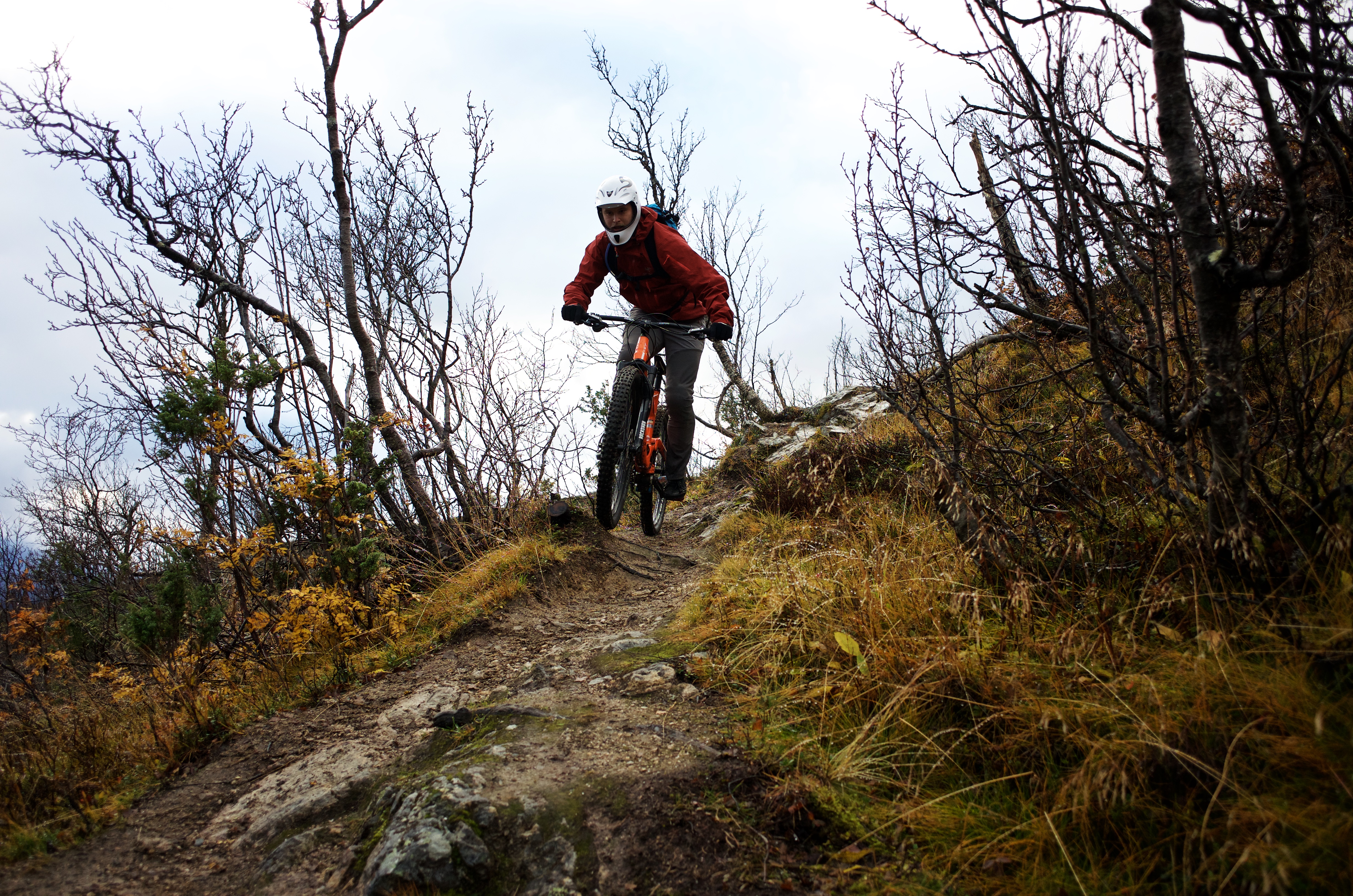 Marius enjoying his first lap on Slaktarhaugen.