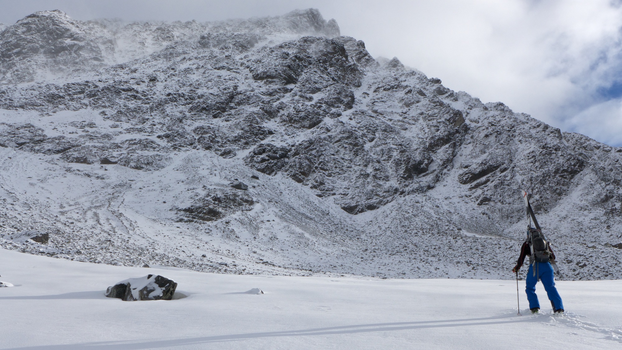 Spirits were lifted when we finally reached old fields of snow from last season.