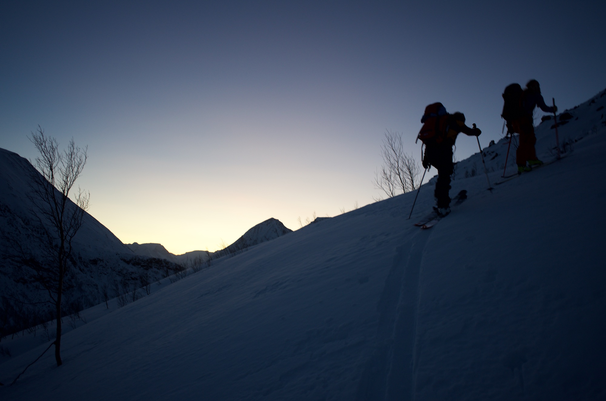 Shady figures on the lower slopes of Stormheimfjellet