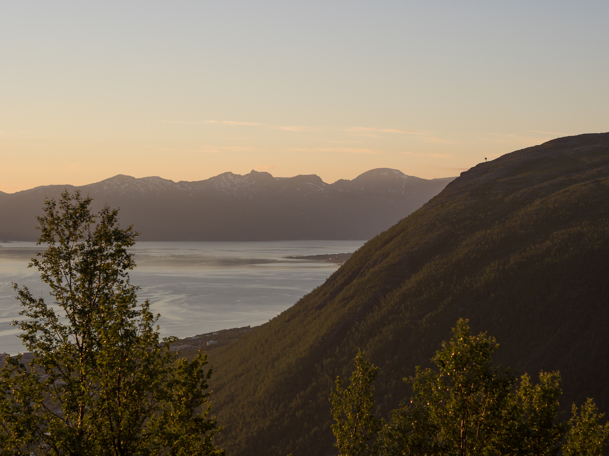 Almost midnight and the sun is gently shining on northwest facing slopes.